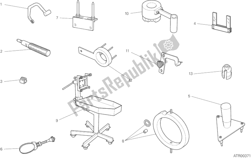 All parts for the 001 - Workshop Service Tools, Engine of the Ducati Diavel Xdiavel USA 1260 2019